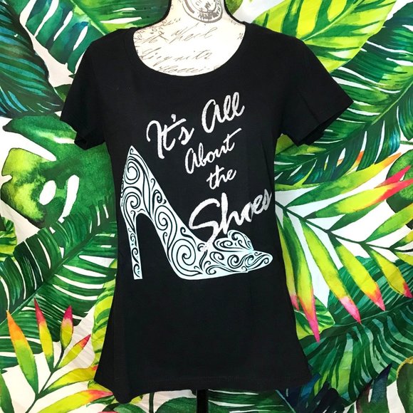 Disney Other - EUC Disney Store Japan Girls L Cinderella "It's All About the Shoes" Glitter Tee